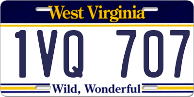 WV license plate 1VQ707