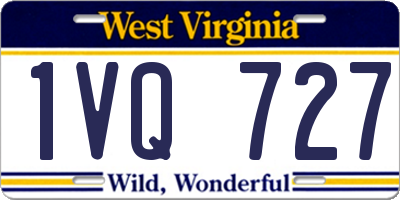 WV license plate 1VQ727
