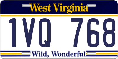 WV license plate 1VQ768
