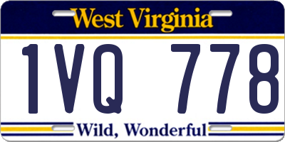 WV license plate 1VQ778