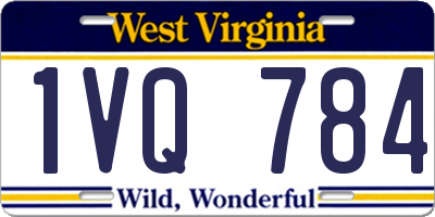 WV license plate 1VQ784