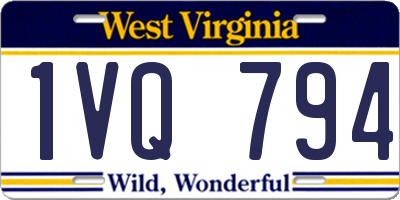 WV license plate 1VQ794