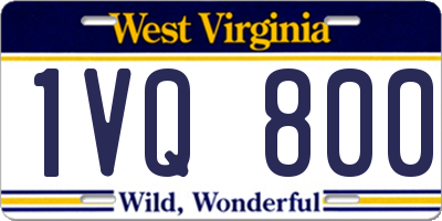 WV license plate 1VQ800