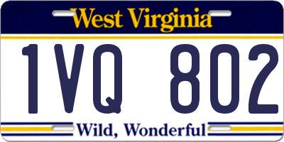 WV license plate 1VQ802