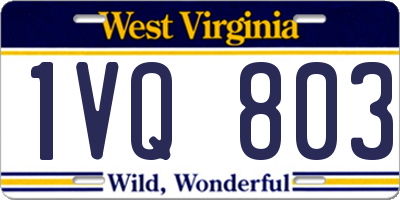 WV license plate 1VQ803