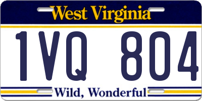 WV license plate 1VQ804