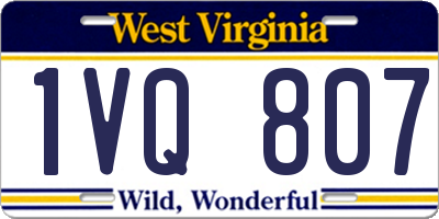 WV license plate 1VQ807