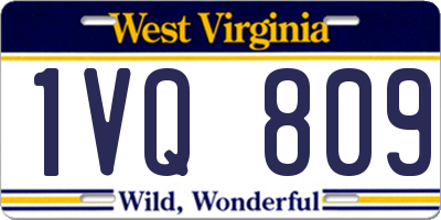 WV license plate 1VQ809
