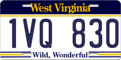 WV license plate 1VQ830