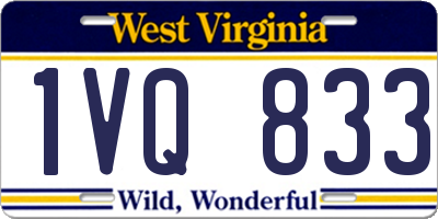 WV license plate 1VQ833