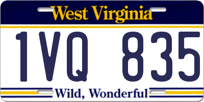 WV license plate 1VQ835