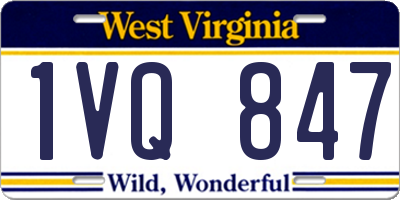 WV license plate 1VQ847