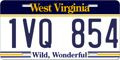 WV license plate 1VQ854