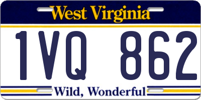 WV license plate 1VQ862