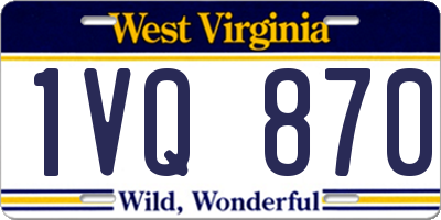 WV license plate 1VQ870