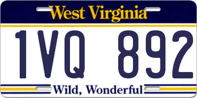 WV license plate 1VQ892