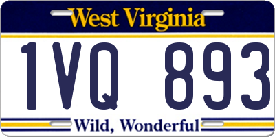 WV license plate 1VQ893