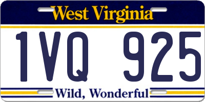 WV license plate 1VQ925