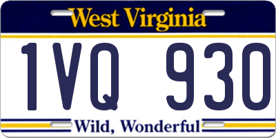 WV license plate 1VQ930