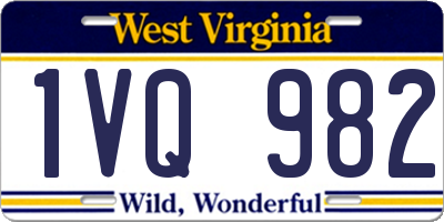 WV license plate 1VQ982
