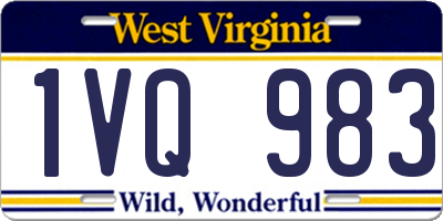 WV license plate 1VQ983