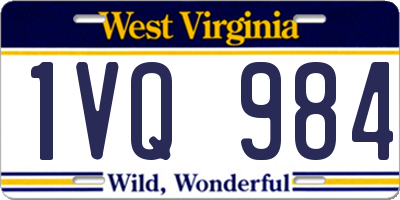 WV license plate 1VQ984