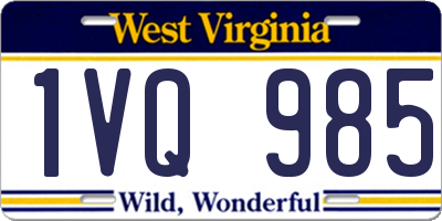 WV license plate 1VQ985