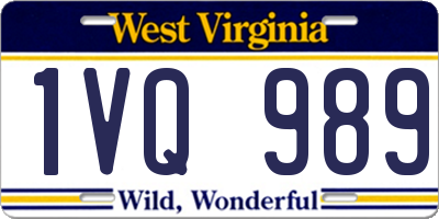 WV license plate 1VQ989