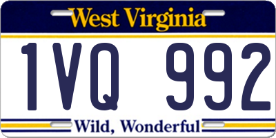 WV license plate 1VQ992