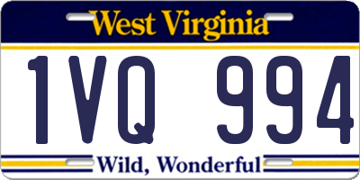 WV license plate 1VQ994