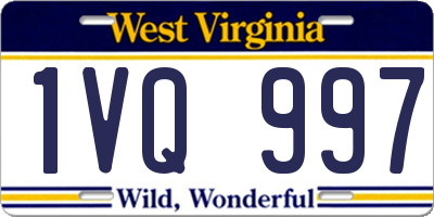 WV license plate 1VQ997