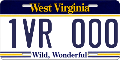 WV license plate 1VR000