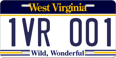 WV license plate 1VR001