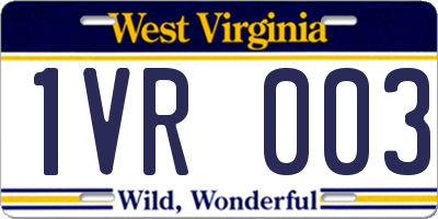 WV license plate 1VR003
