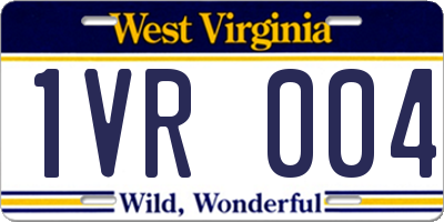 WV license plate 1VR004