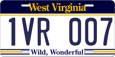 WV license plate 1VR007