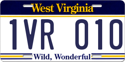 WV license plate 1VR010