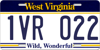 WV license plate 1VR022