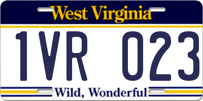 WV license plate 1VR023