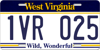WV license plate 1VR025