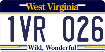 WV license plate 1VR026