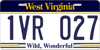 WV license plate 1VR027