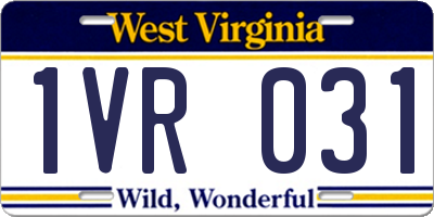 WV license plate 1VR031