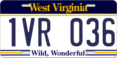 WV license plate 1VR036