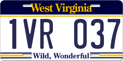 WV license plate 1VR037