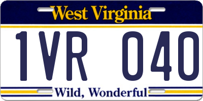 WV license plate 1VR040