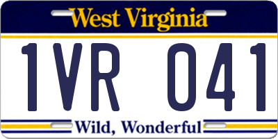 WV license plate 1VR041