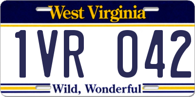 WV license plate 1VR042