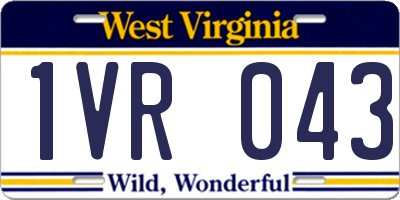WV license plate 1VR043