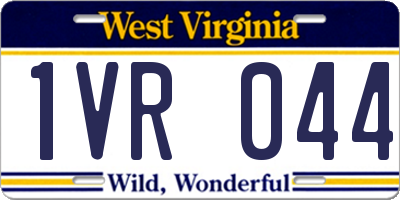 WV license plate 1VR044